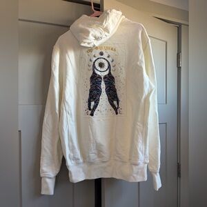 Spiritual Gangster White Hoodie with Celestial Tiger Back Graphic